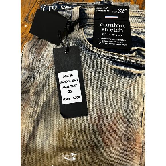 Si Tu Veux Brandon Jean’s Matte Gold Size 32 New - Picture 4 of 4